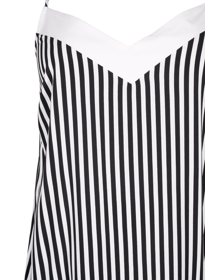 FLASH - Gestreepte bandjesjurk van viscose, Black White Stripe, Packshot image number 2