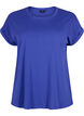 T-shirt met korte mouwen in een katoenmix, Blauw, Packshot image number 0
