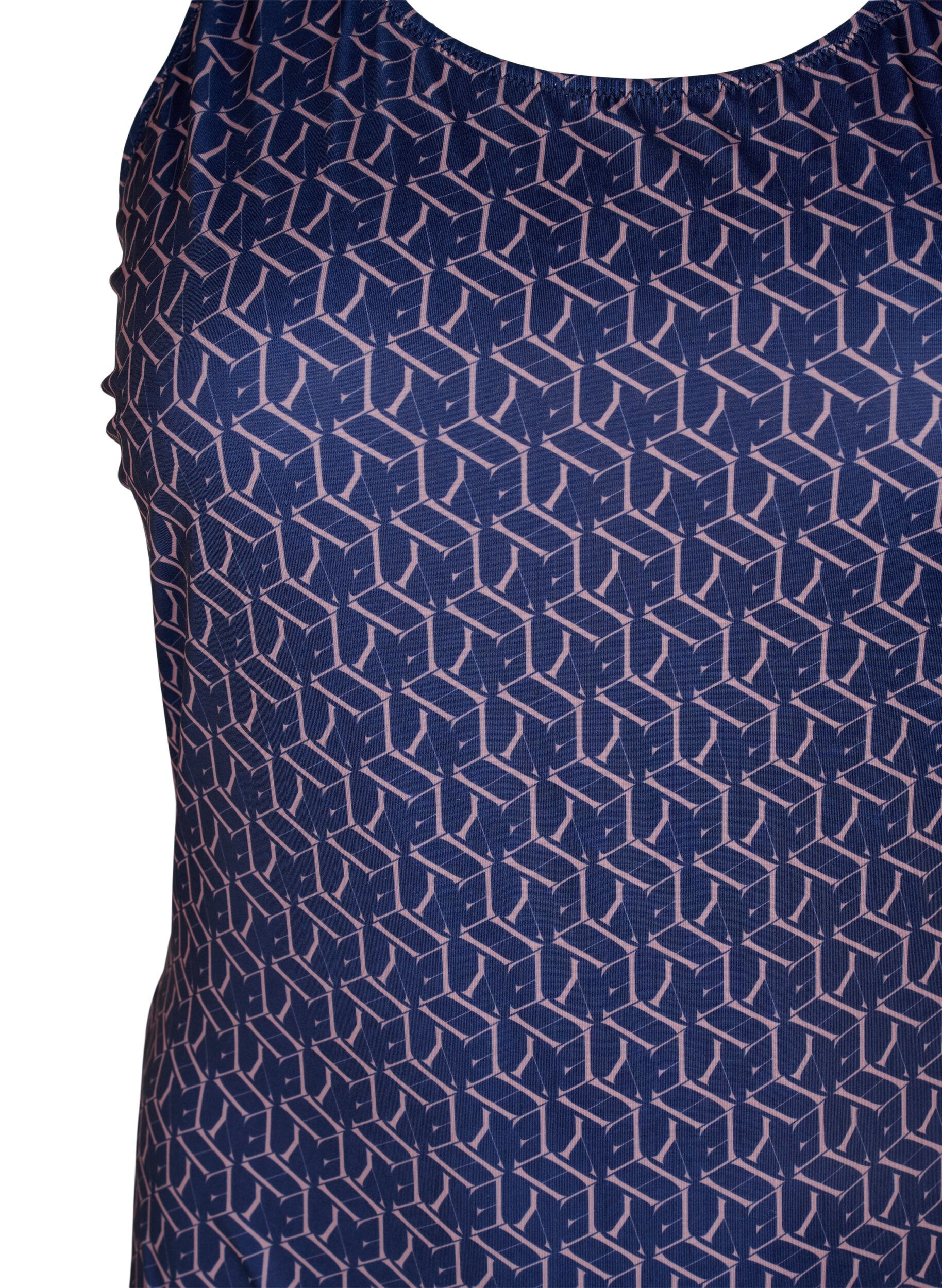 Zizzi Badpak met print en gekruiste rug, Text Print, Packshot image number 2