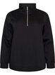 Sweatshirt met hoge kraag en ritssluiting, Zwart, Packshot image number 0
