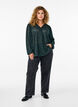 Blouse met lange mouwen met glitter en patroon, Groen, Model image number 1