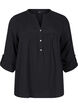 Katoenen blouse met broderie anglaise en 3/4 mouwen, Black, Packshot image number 0