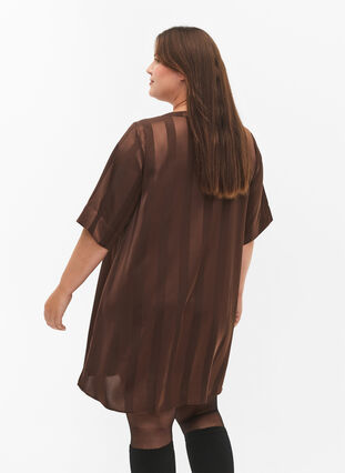 A-lijn jurk met strepen en 1/2-mouwen, Chestnut, Model image number 1