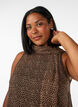 Mouwloze blouse met hoge hals en een strik, Bruin, Model image number 3