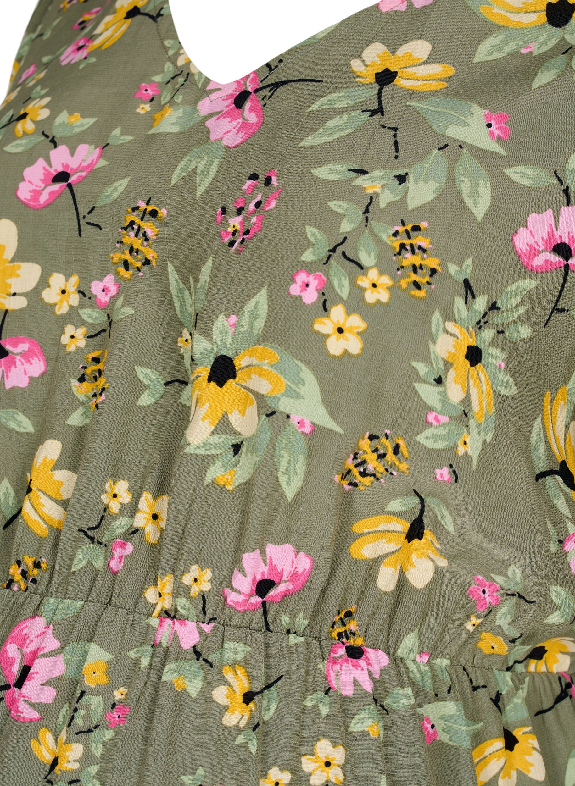Zizzi Gebloemde zwangerschapsblouse van viscose, Green Flower Print, Packshot image number 2