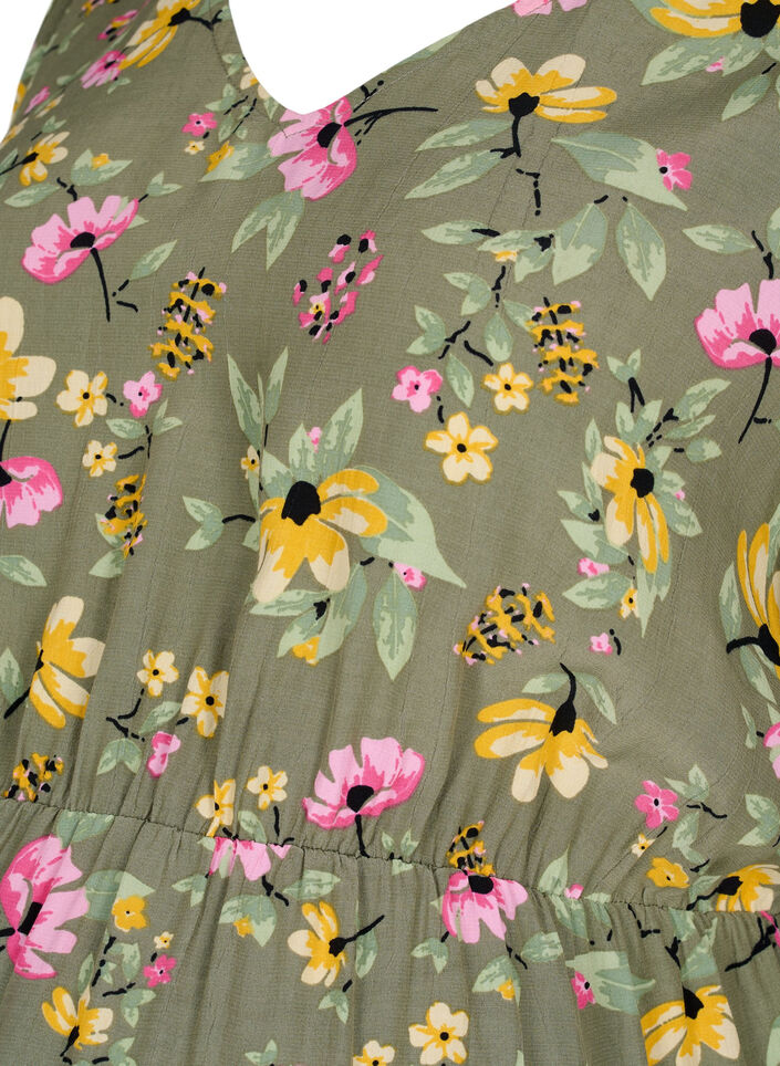 Gebloemde zwangerschapsblouse van viscose, Green Flower Print, Packshot image number 2