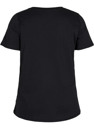 Katoenen t-shirt met v-hals, Black VACAY , Packshot image number 1
