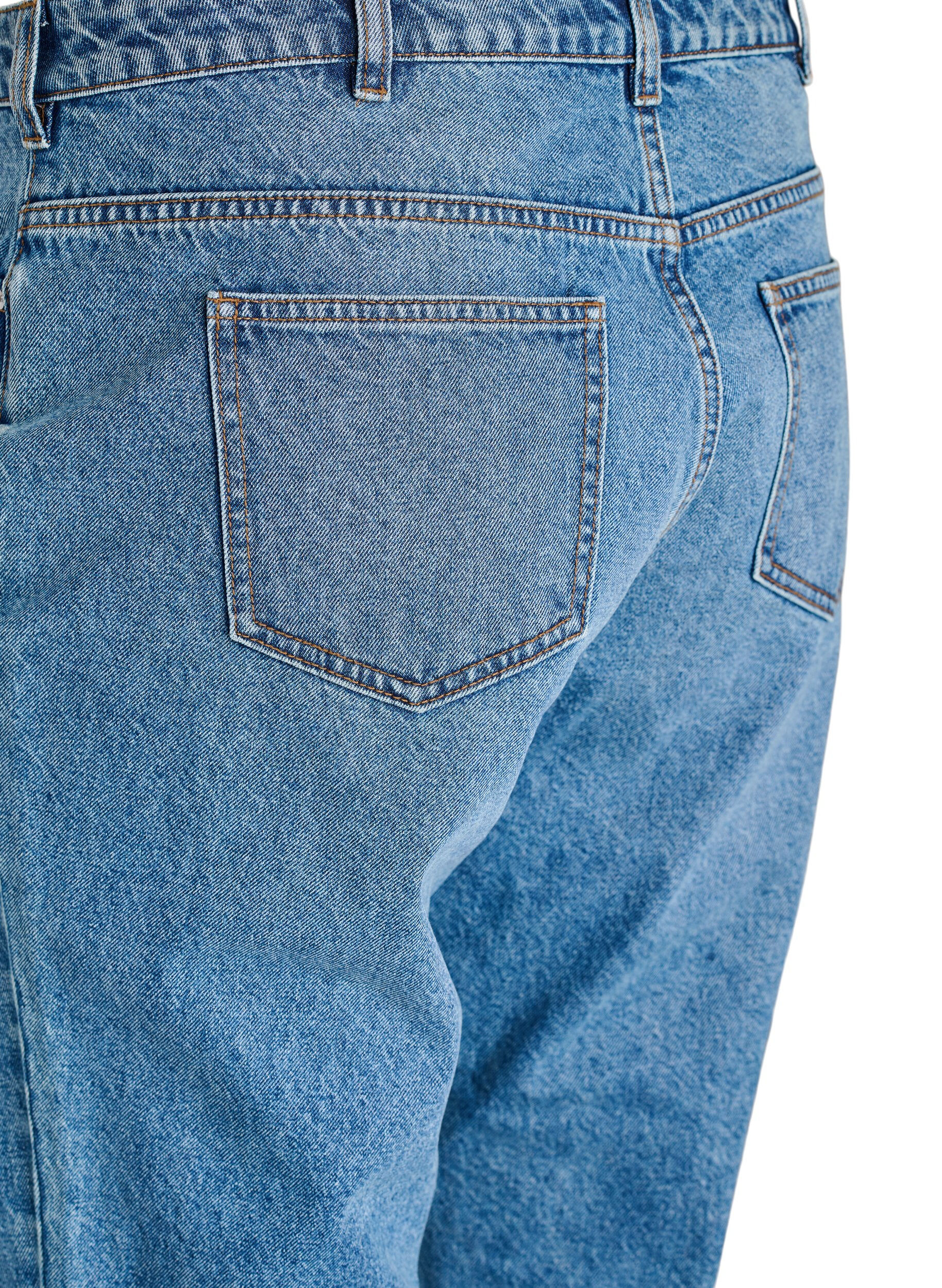 Zizzi Mille Mom Fit Jeans met hoge taille, Blauw, Packshot image number 3