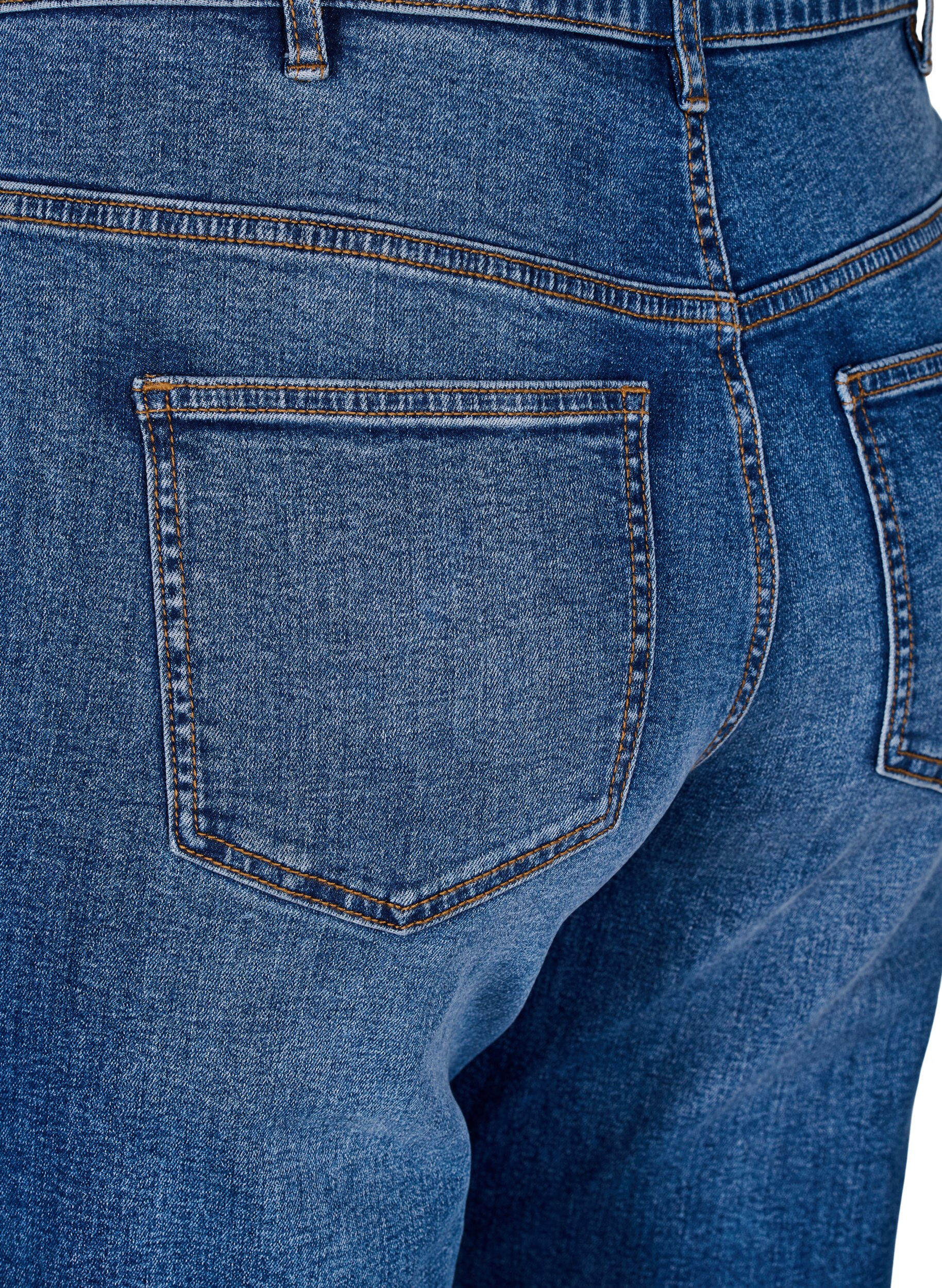 Zizzi High-waisted Gemma jeans met een regular fit, Blauw, Packshot image number 3