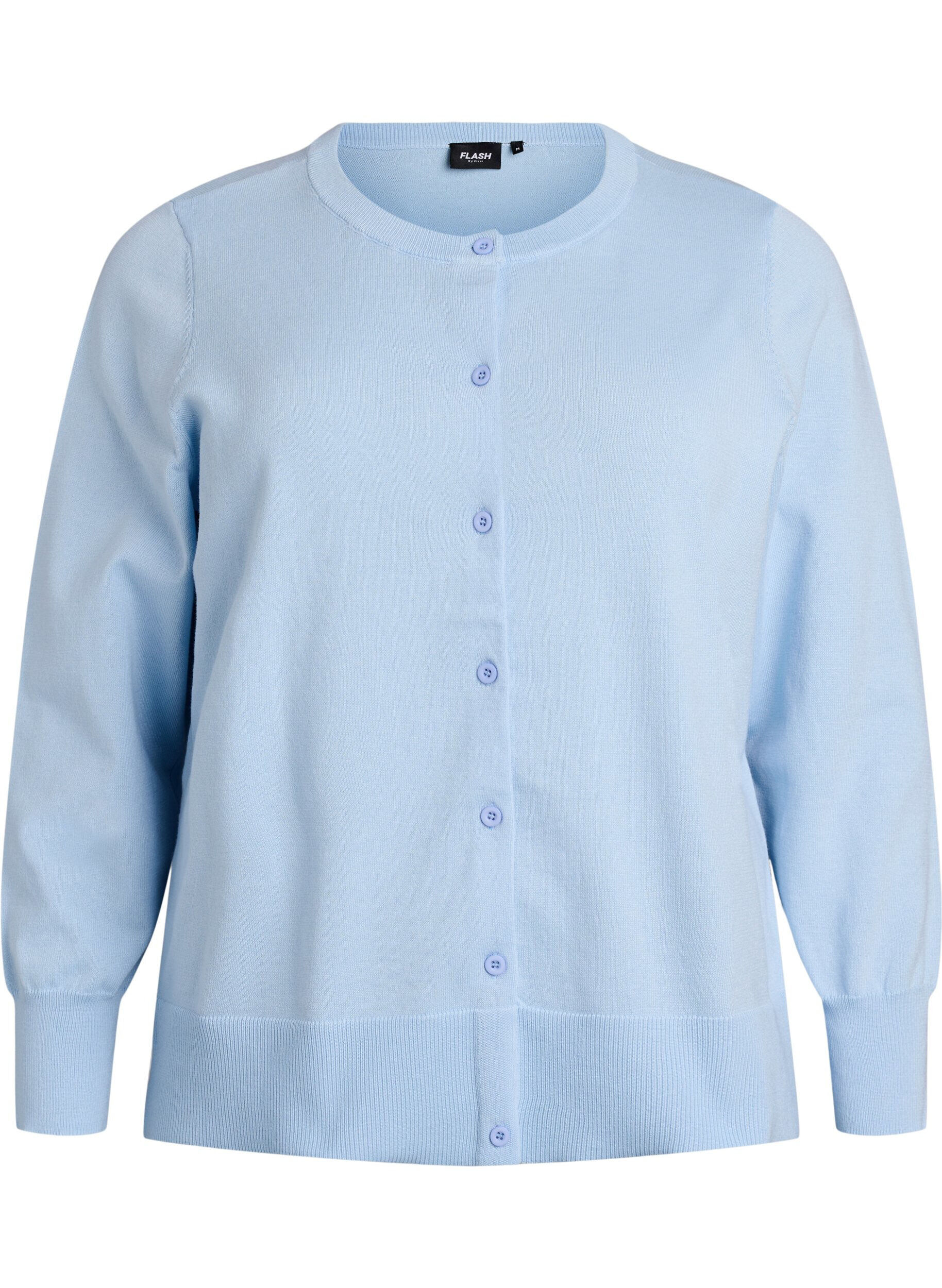 ZizziFijngebreide vest met ronde hals, Blauw, Packshot image number 0