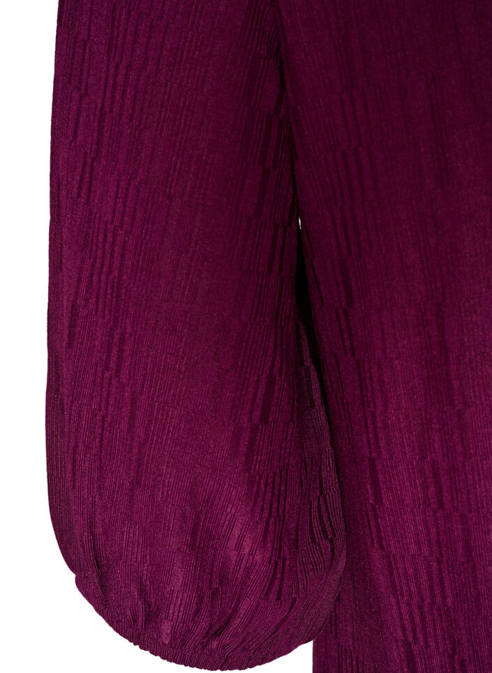 Jurk met een ballonvorm en structuur, Rood, Packshot image number 3