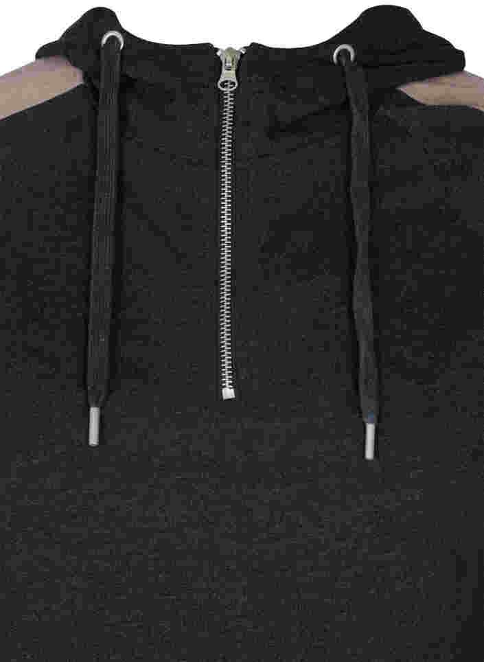 Sweatshirt met rits en capuchon, Black, Packshot image number 2