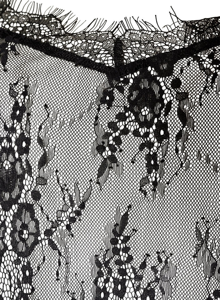 Kanten jurk met asymmetrische snit, Zwart, Packshot image number 2