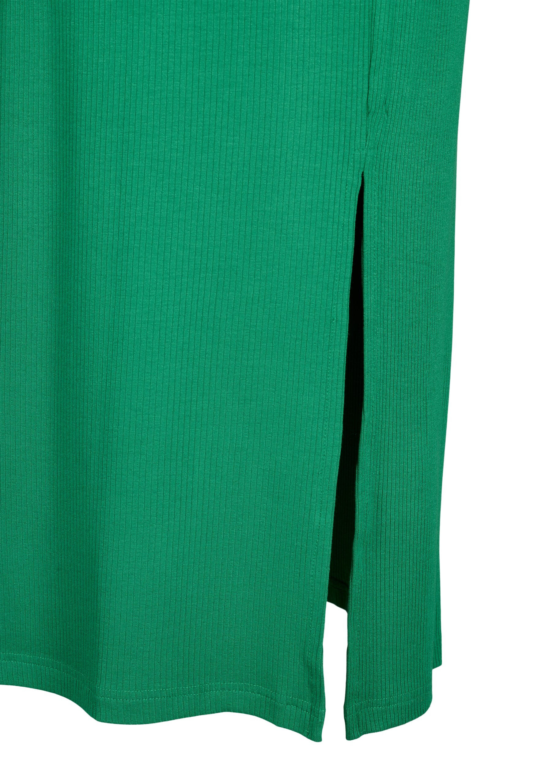 Zizzi Viscose midirok met slanke pasvorm, Groen, Packshot image number 3