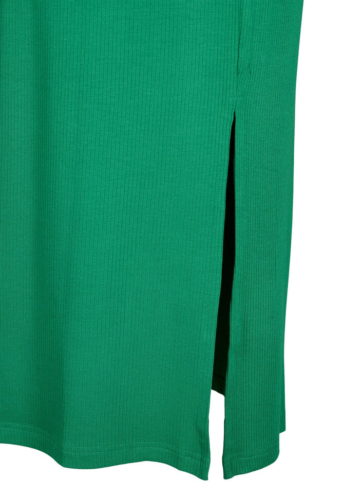 Viscose midirok met slanke pasvorm, Groen, Packshot image number 3