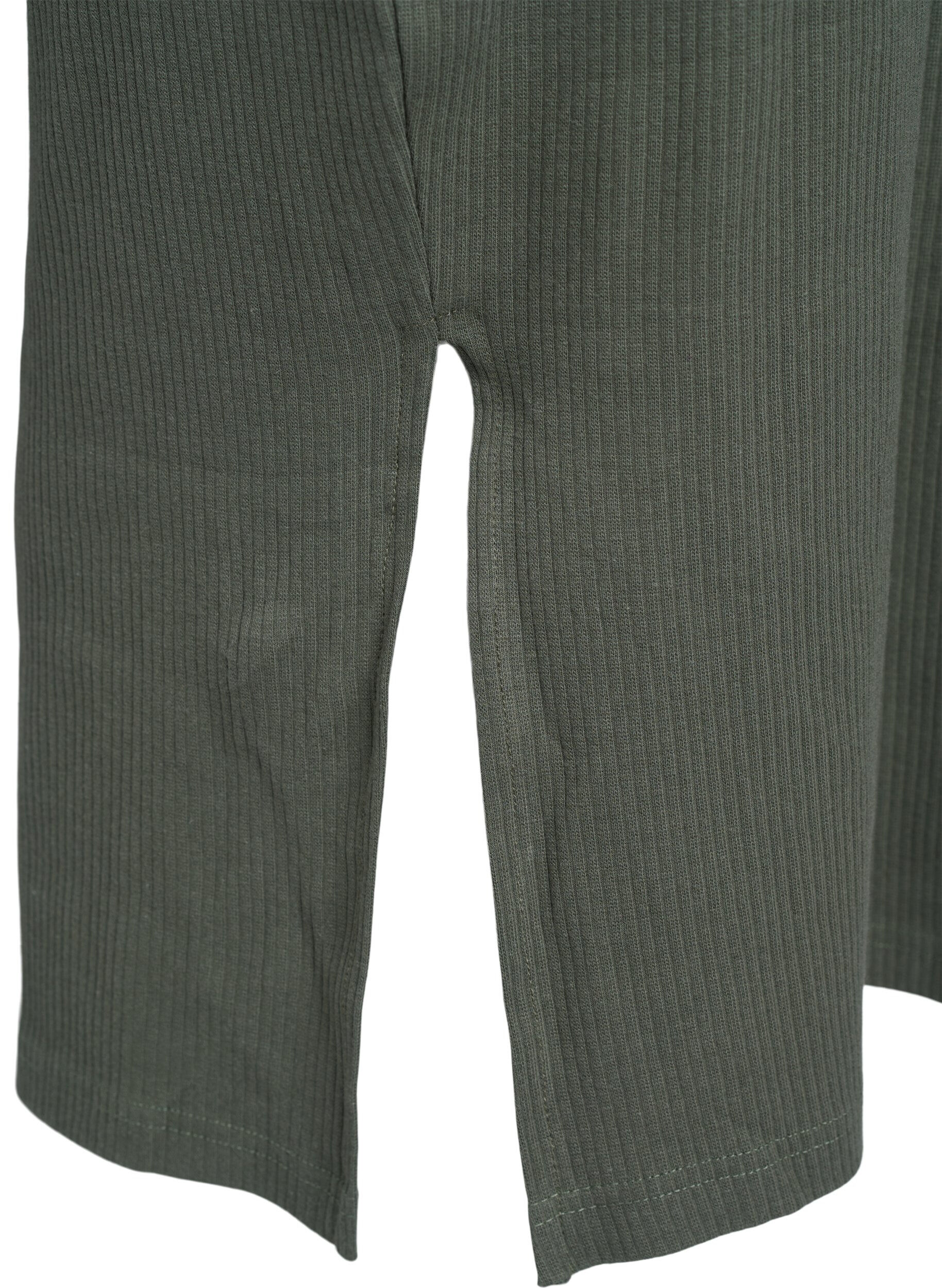 Zizzi Maxi jurk in jersey met korte mouwen, Groen, Packshot image number 3