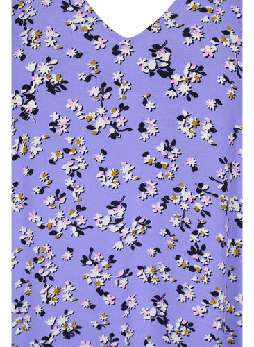 Viscose midi-jurk met bloemenprint, Lilac Flower Print, Packshot image number 2