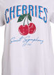 Katoenen T-shirt met fruitprint en tekst, Wit, Packshot image number 2