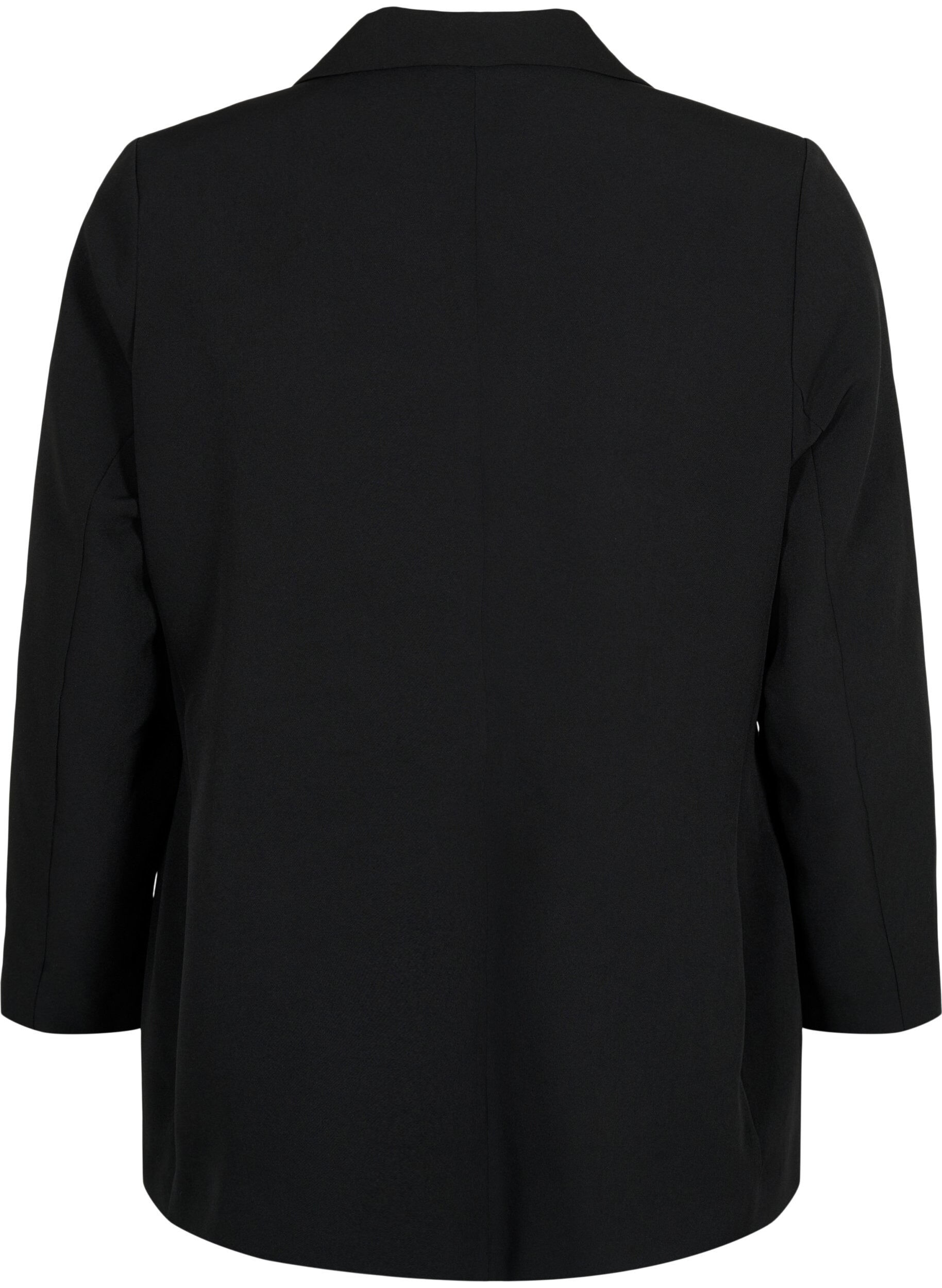 Zizzi Klassieke blazer met knoopsluiting, Black, Packshot image number 1