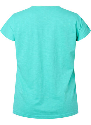 Katoenen t-shirt met bladprint, Turquoise C Leaf, Packshot image number 1