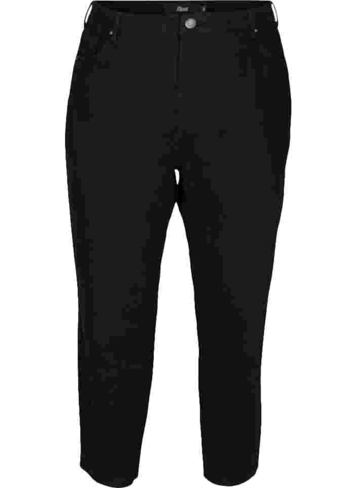 Cropped mom fit Mille jeans met losse pasvorm, Black, Packshot image number 0