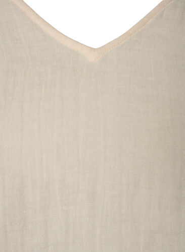 Katoenen blouse met borduursel en korte mouwen, Buttercream, Packshot image number 2