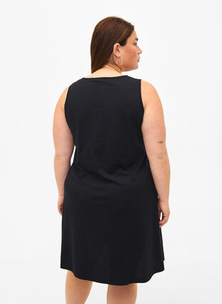 Mouwloze katoenen jurk met a-vorm, Black W. Summer, Model image number 1