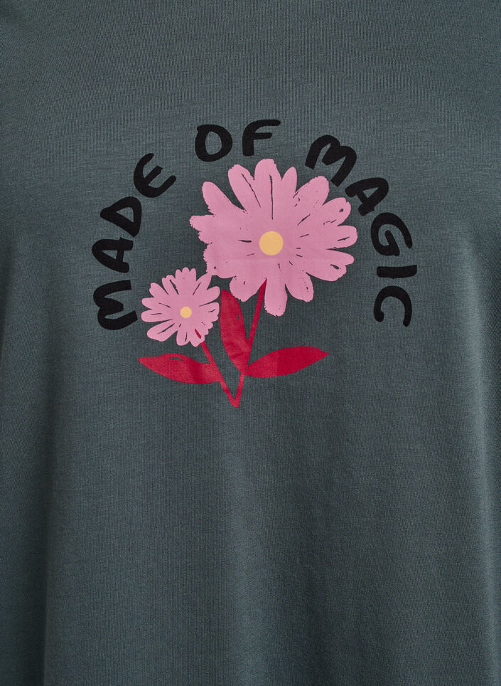 T-shirt met print, Groen, Packshot image number 2