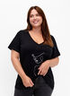 Katoenen T-shirt met pailletten, Black W. Face, Model image number 0