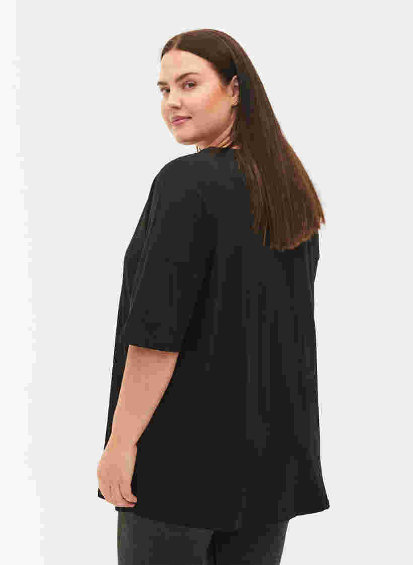 Katoenen t-shirt met opdruk, Black/Dubarry, Model image number 1