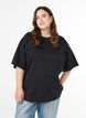 Oversized T-shirt met halflange mouwen, Zwart, Model image number 0