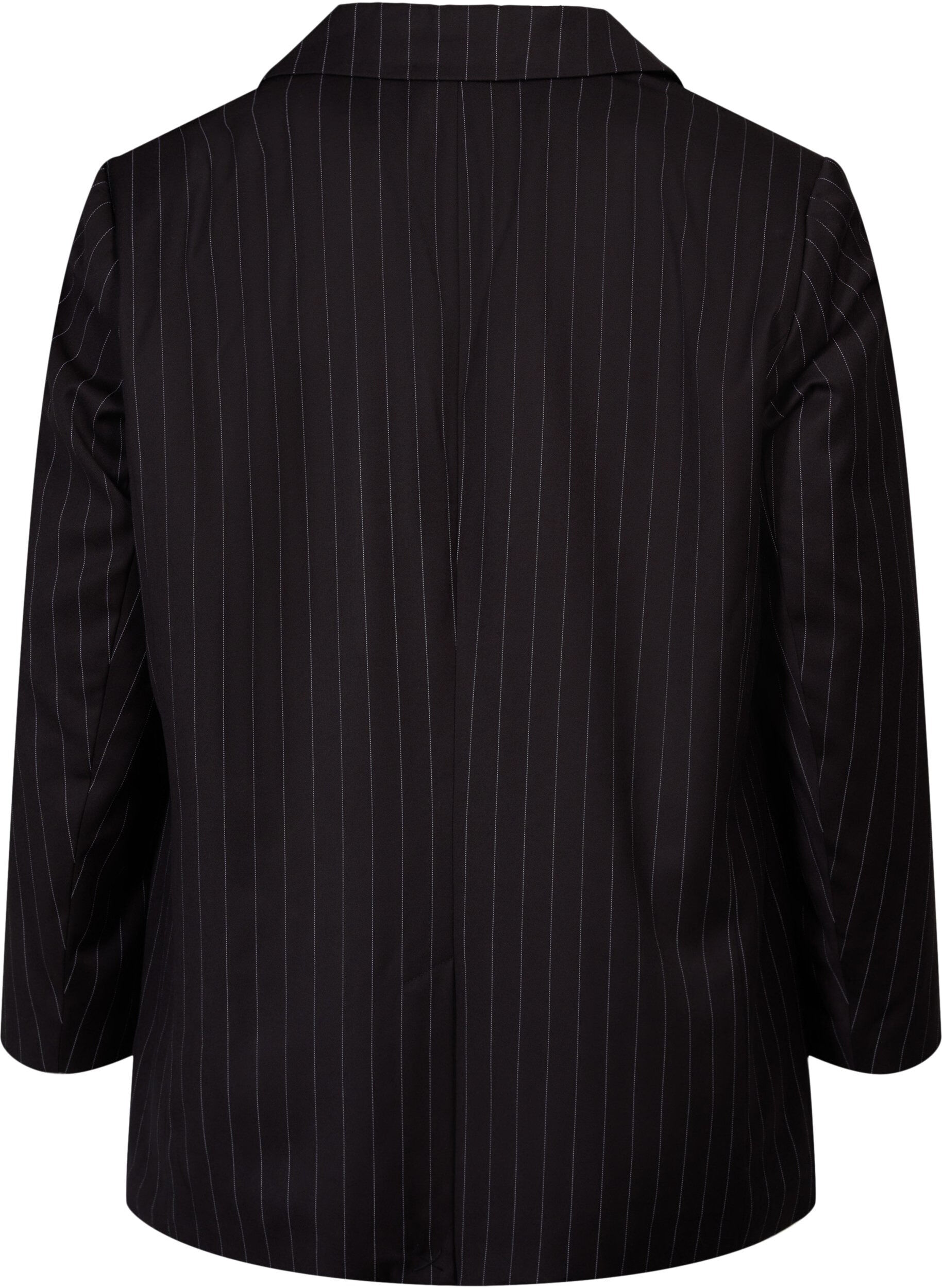 Zizzi Blazer met dunne streep, Black W. Pinstripe, Packshot image number 1