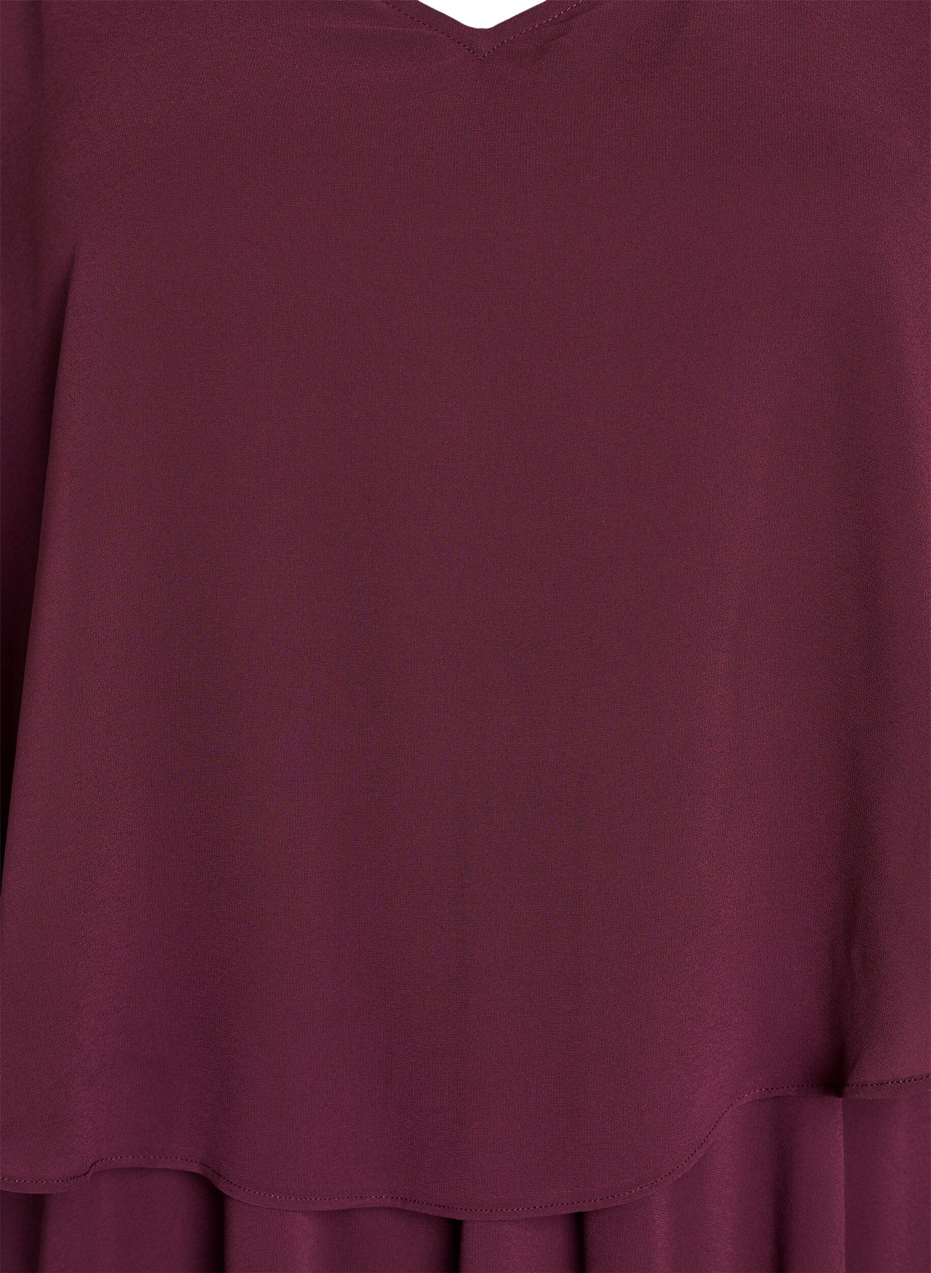 Zizzi Maxi-jurk met korte mouwen en a-vorm, Rood, Packshot image number 2