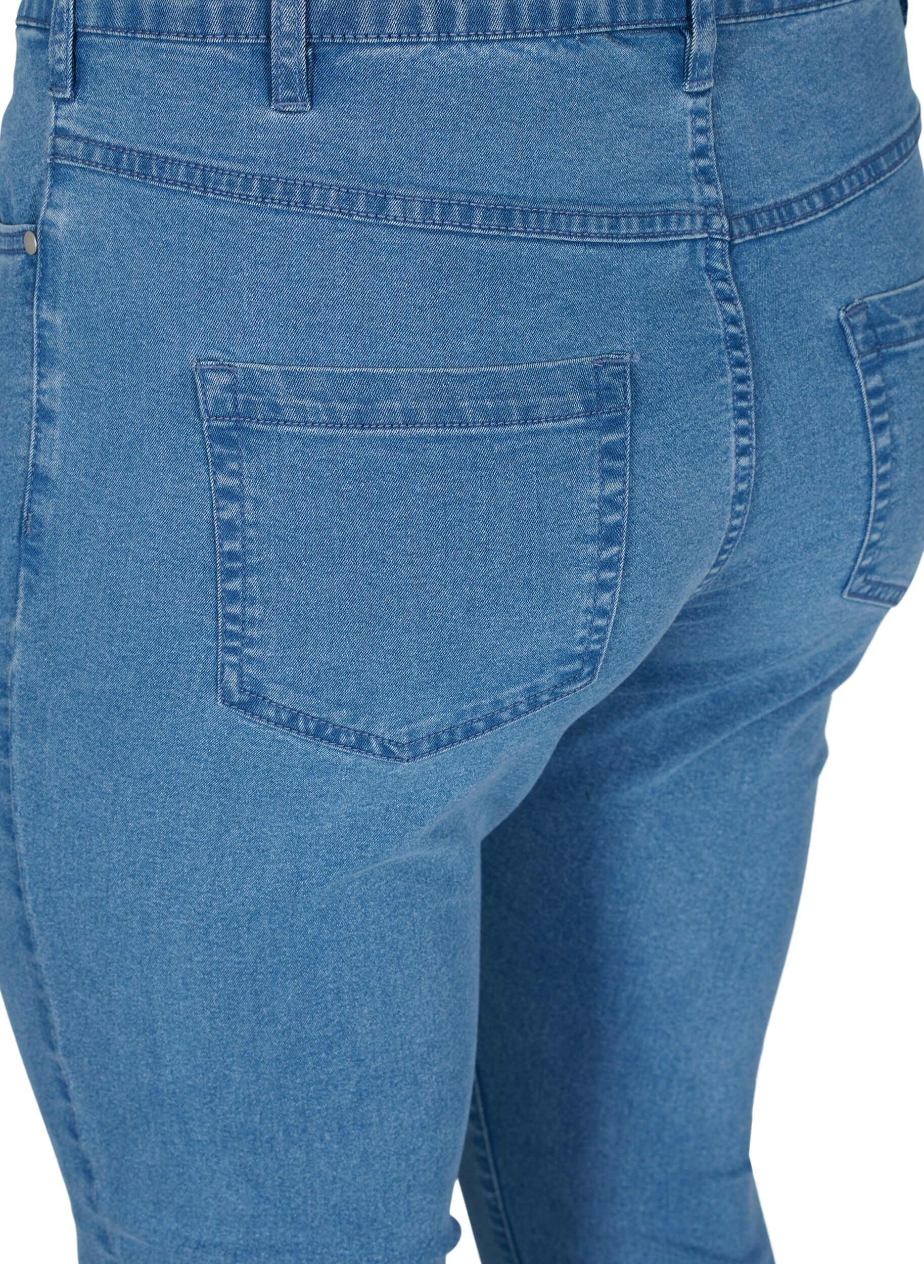 Zizzi super slim fit Amy jeans met hoge taille, Blauw, Packshot image number 3