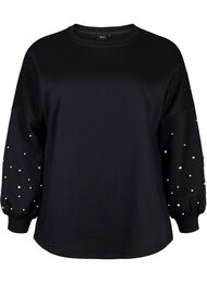 Sweatshirt met kralen, Black