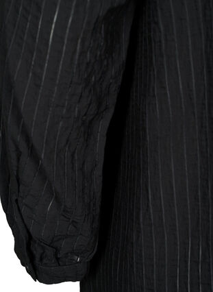 Lange viscose shirt met gestreept patroon, Black, Packshot image number 3