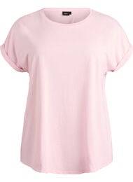 T-shirt met korte mouwen van katoenmix, Roze