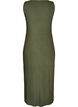 Mouwloze ribjurk van viscose, Groen, Packshot image number 1