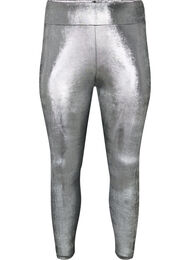 Zilveren leggings met hoge taille, Dark Silver