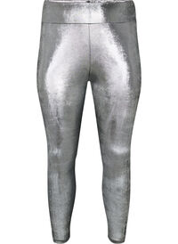Zilveren leggings met hoge taille