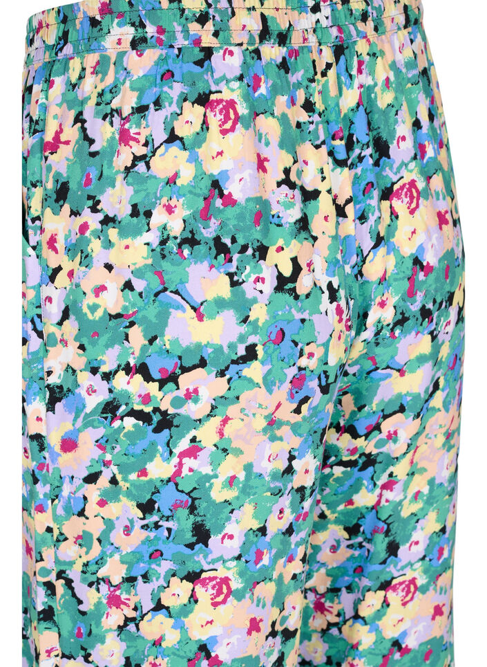 Losse viscose broek met print, Multi AOP, Packshot image number 3