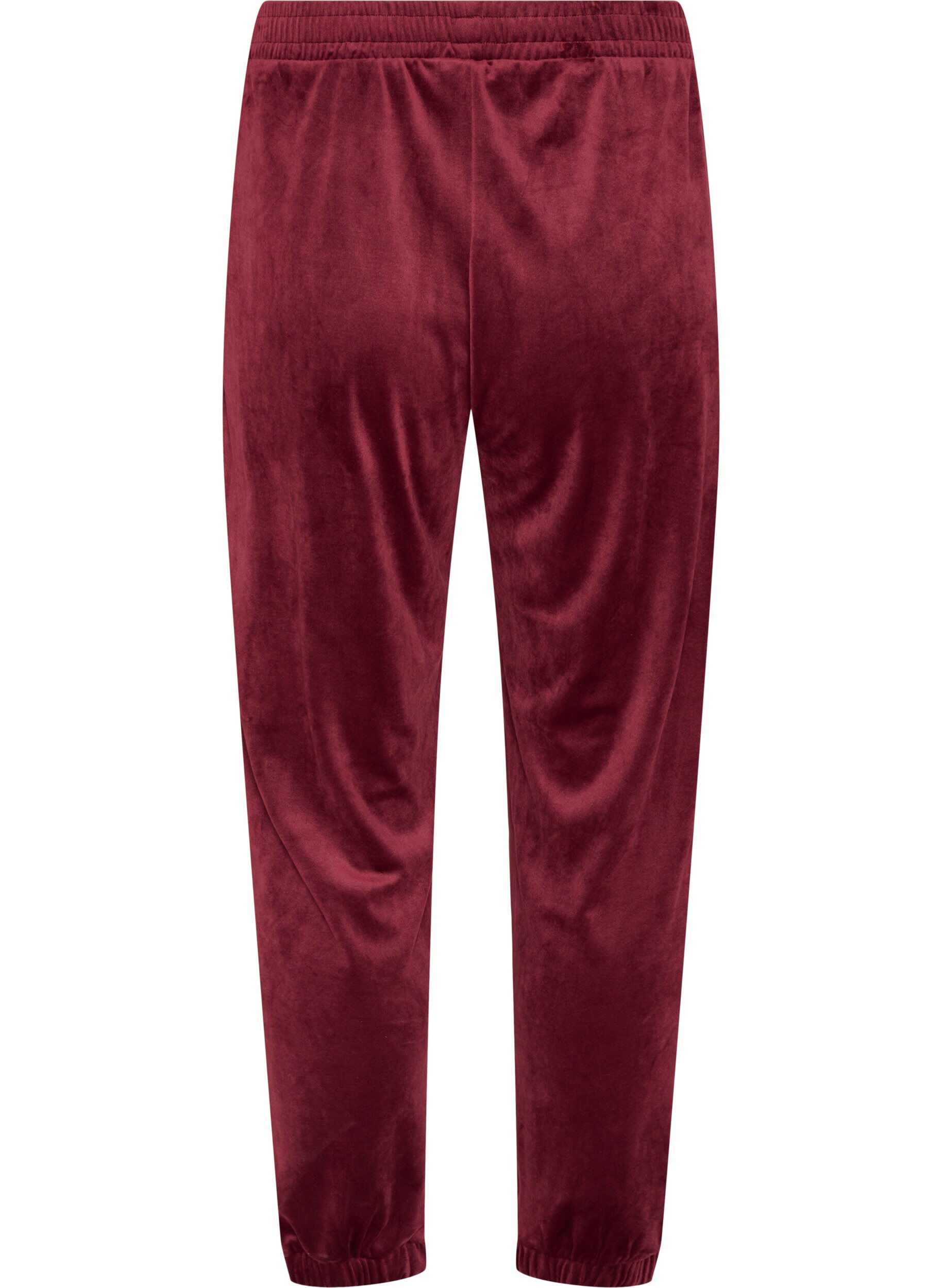 ZizziLosse velourbroek, Rood, Packshot image number 1