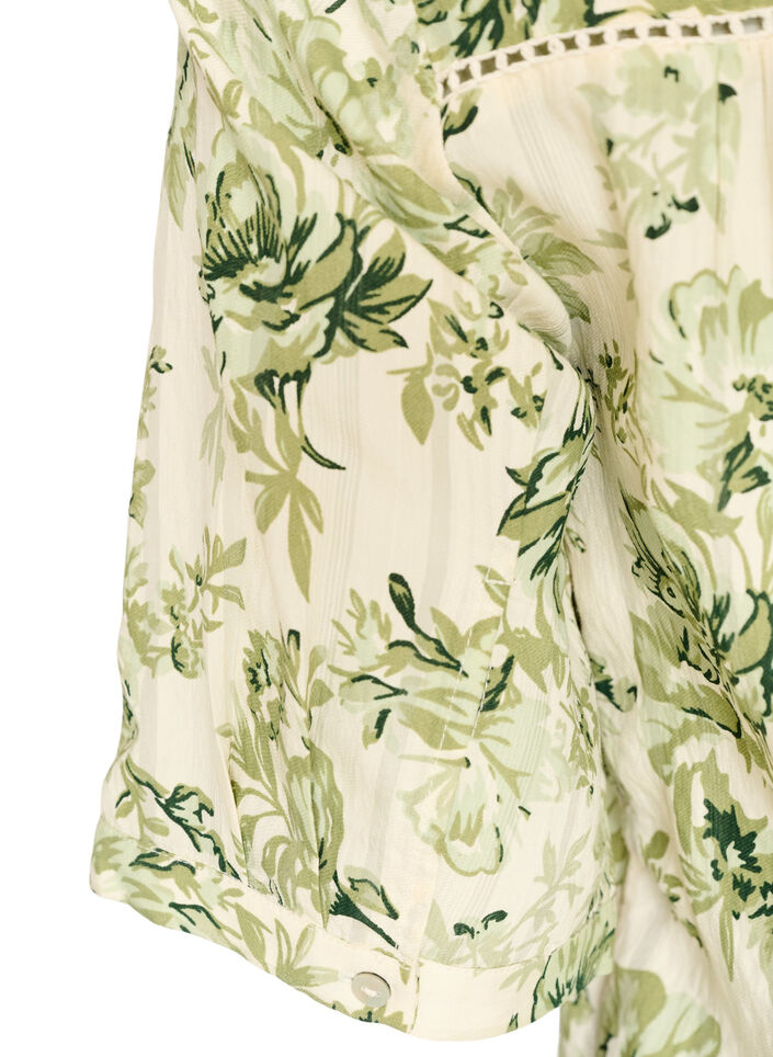 Blouse met print en 1/2 mouwen, Groen, Packshot image number 3