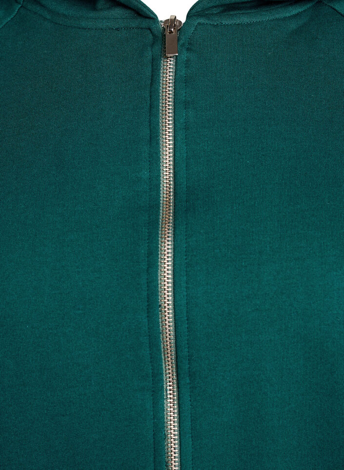 Hoodie met ritssluiting en achterkant print, Groen, Packshot image number 2