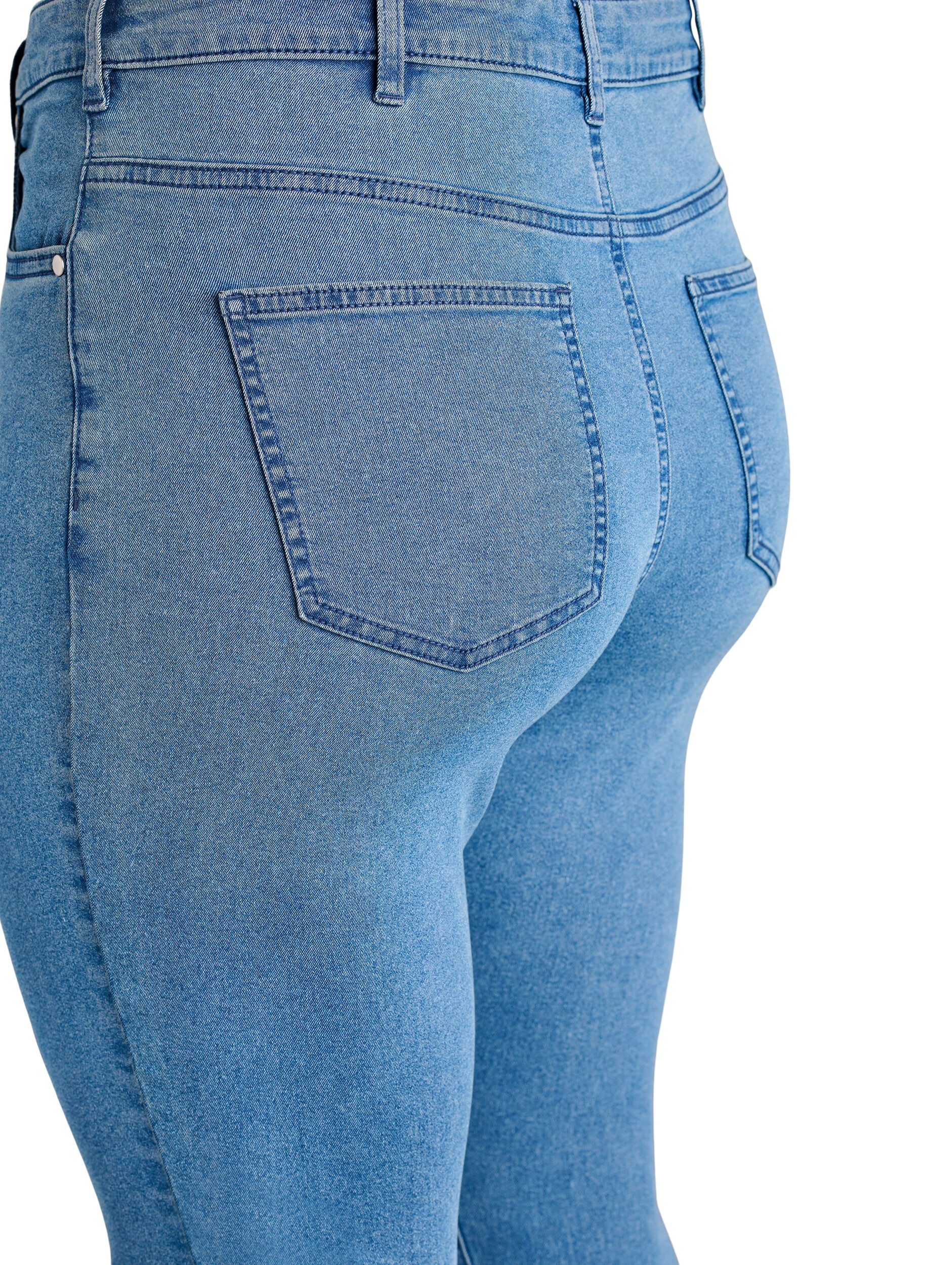 Zizzi Amy super slim fit jeans met hoge taille, Blauw, Packshot image number 3