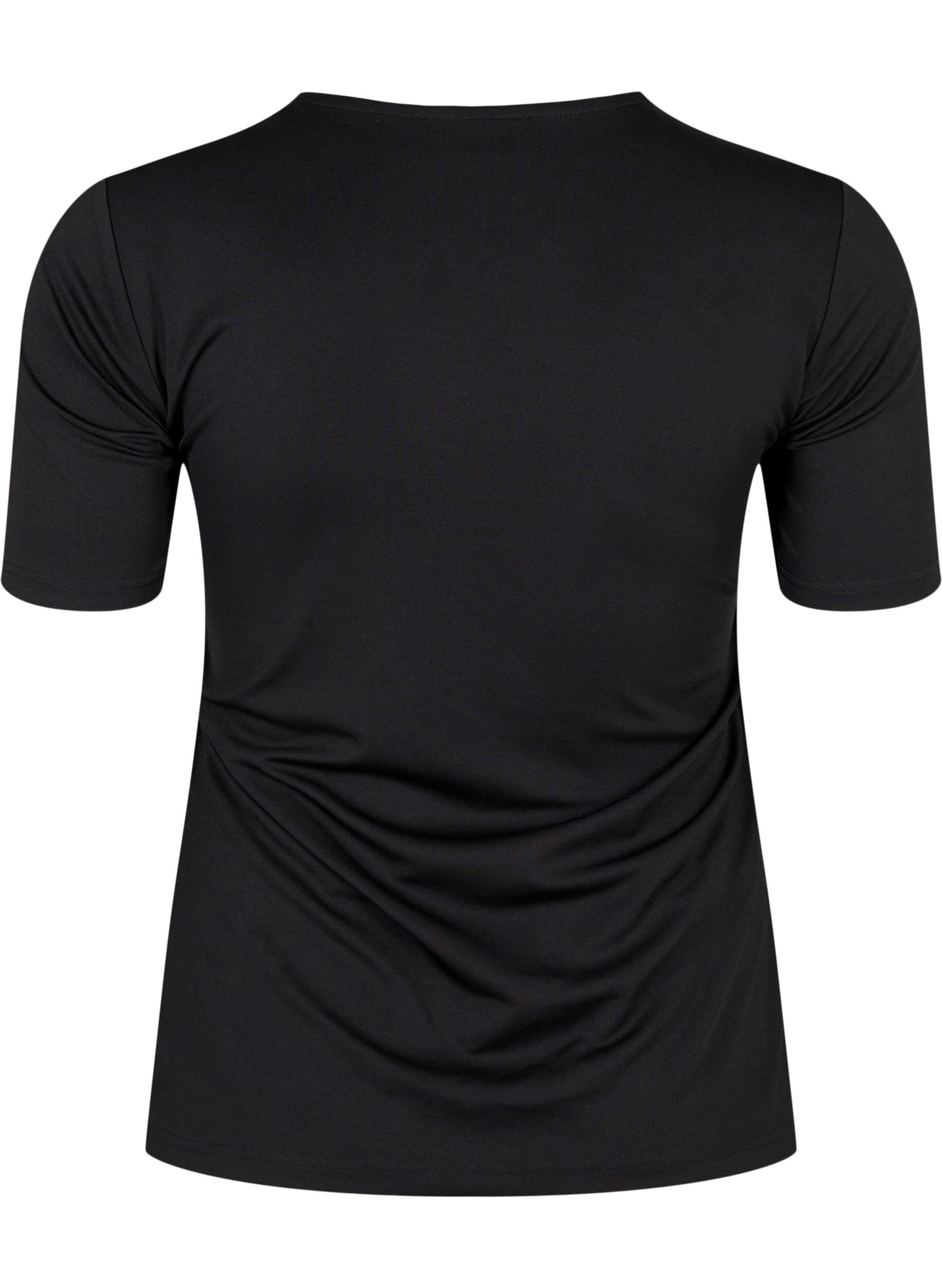 Zizzi Omkeerbare blouse met trekkoord, Black, Packshot image number 1