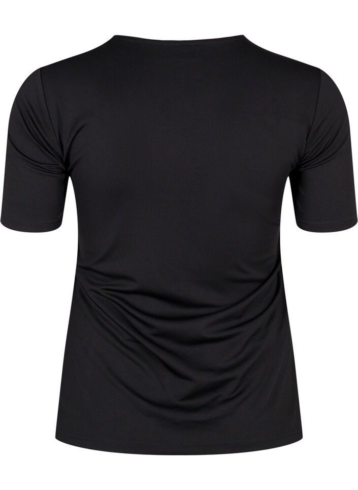 Omkeerbare blouse met trekkoord, Black, Packshot image number 1