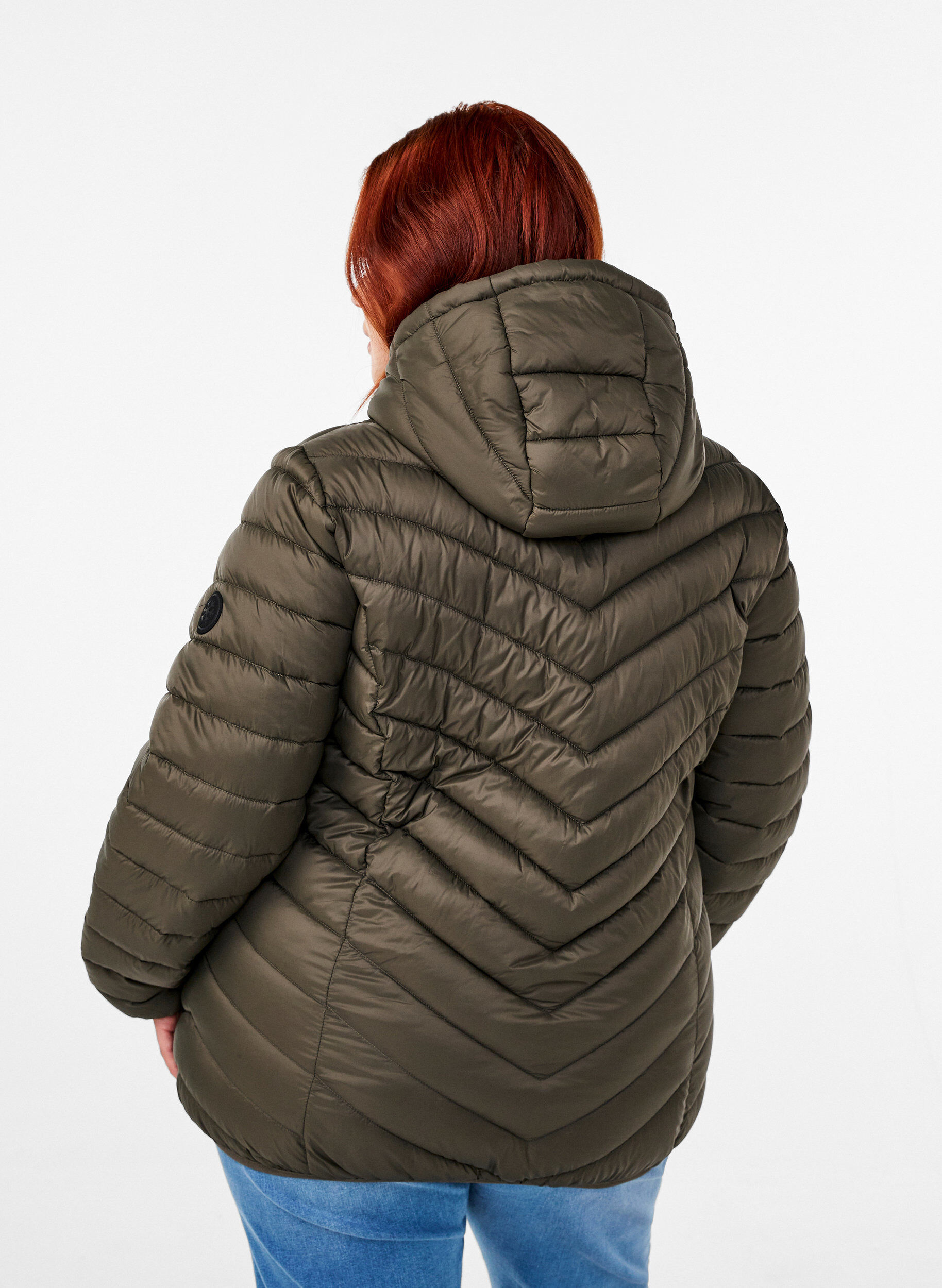 ZizziLichtgewicht jas met capuchon, Groen, Model image number 2