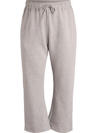Joggingbroek met hoge taille en geborstelde binnenkant, Grijs