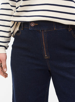 Cropped jeans met flare, Unwashed, Model image number 2